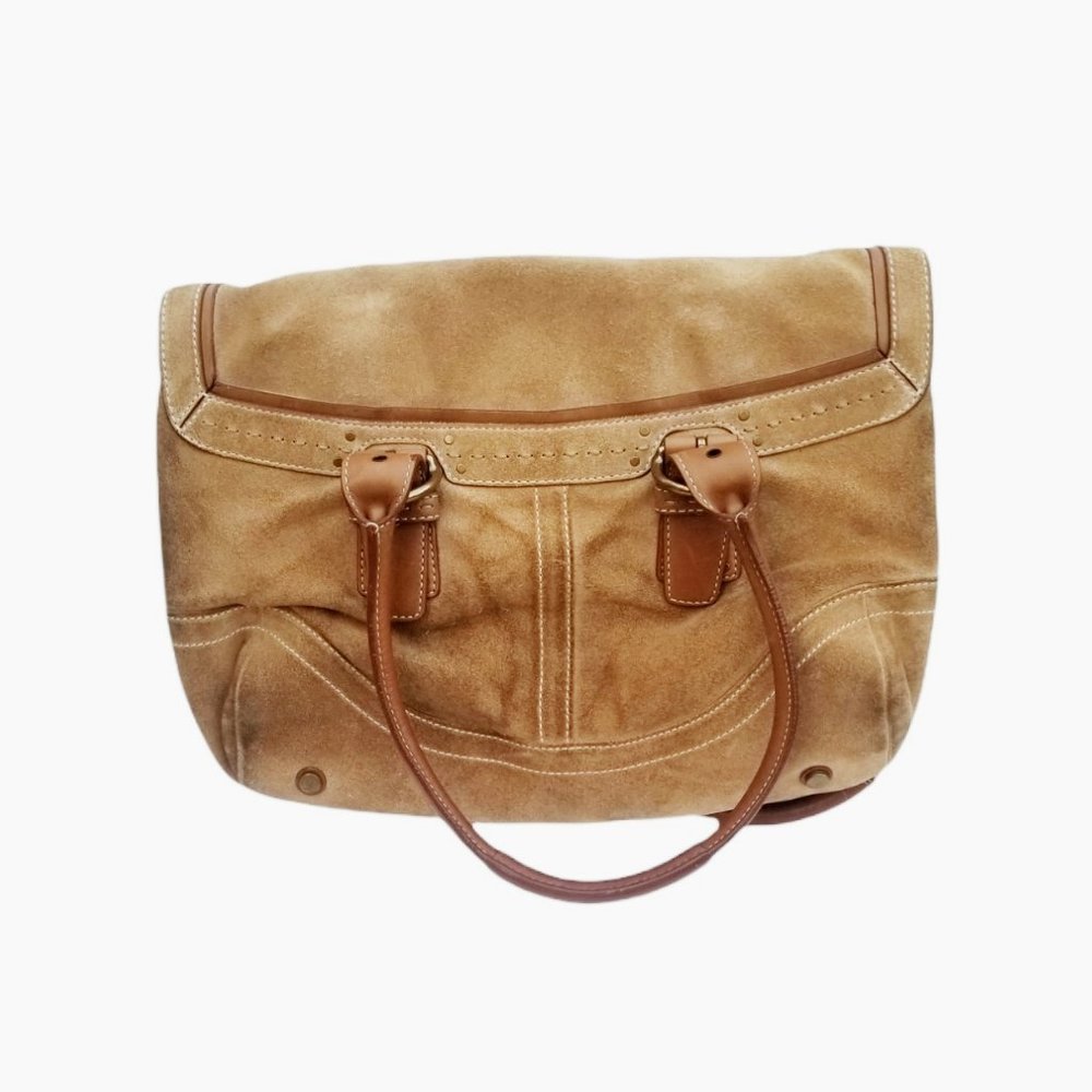 Coach Soho Tan Suede/Leather Shoulder Bag - Picture 2 of 3